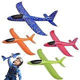 PATRICHOR Styroporflieger Flieger Styropor Kinder, 4 Stücke Flugzeug Styropor Wurfgleiter, Flugzeug Kinder, Segelflugzeug Kinder, Flugzeug Spielzeug Groß