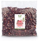 NaturaForte Hibiskusblüten getrocknet 1kg – Höchste Qualität, natürliche Hibiskus Blüten für Hibiskustee, fruchtig-säuerlicher Hibiscus Tee im Aroma-Beutel