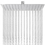 12 Zoll Regendusche Duschkopf, 304 Edelstahl Regenduschkopf Verstellbarer Kopfbrause mit Anti-Kalk-Düsen, Wassersparend Brausekopf Quadrat Einbauduschköpfe mit Poliert Spiegeleffekt für Bad (30CM)