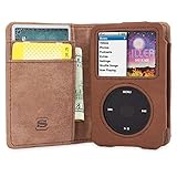 Snugg Hülle für iPod Classic aus Leder, Flipcase [Kartenschlitze] Executive-Schutzhülle für Apple iPod Classic, Etui, Cover mit Ständer, Legacy-Kollektion, brauner Used-Look