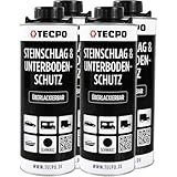 TECPO Unterbodenschutz Bitumen, 4 Liter überlackierbar schwarz dauerelastisch in Saugdose, Karosserieschutz Steinschlagschutz Rostschutzmittel Korrosionsschutz UBS mit Anti-Dröhn-Wirkung