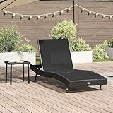 INLIFE Sonnenliege mit Tisch 2 pcs Schwarz 40 x 40 x 40,5 cm,Möbel,Gartenmöbel,Gartensitzmöbel,Sonnenliegen,Schwarz,21.95 KG,42009980