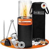 Paulson & Svenson® Bioethanol Standkamin inkl. Zubehör und extra Langer Brenndauer für Outdoor & Indoor - Terrassenfeuer mit Verstellbarer Flamme