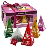 Teegeschenk in Geschenkbox, Kollektion ausgewählter Schwarztee & Grüntee, Tee-Geschenkpackung mit einer Auswahl feinster Schwarztees & Grüntees (12 x 2g = 24g, Joyfull Tea Box)