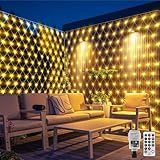 CORST Lichternetz 6x2M Mesh Lichterkette Außen Innen mit Stecker,Außen Garten Lichterkette für Büsche Baum Lichter netz Wasserdicht mit Fernbedienung Timer(Warmweiss)