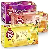 Teekanne Ländertee - fruchtiger, süßer Geschmack im 3er Set (2x 50g, 1x 55g) mit den Sorten Italienische Limone, Mediterraner Pfirsich & Türkischer Apfel, insgesamt 60 Teebeutel