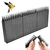 QINERSAW 20er Set 8,6 Meter Kunststoff Vogelabwehr Taubenschutz Katzen Spikes Taubenabwehr Balkon Vogelschutz Katzenabwehr Spikes Taubenspikes Vogel Spikes Schwarz 43x4cmx3,3cm 3-reihig