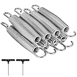 AOOSA 8 Stück Trampolin Federn,Trampolinteile Federn Mit 2 T-Haken,Rostbeständige Ersatz Federn Für 6ft/8ft/10ft/12ft/14ft Trampoline(140mm)