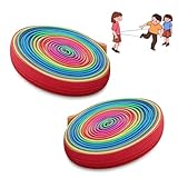 Sariputa 2 Rollen Gummitwist Kinder, Hüpfgummi Gummi 6 Meter lang 1cm weit Gummi Twist, Twister Spiel Indoor und Outdoor Pausenspiel, Gartenspiele Kinder, Regenbogen Band Geschenk für Mädchen Junge
