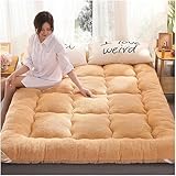 Japanische Futon-Matratze,Verdickte Faltbare Matratze,Futon-Schlafsofa,Klappbare Bodenmatratze,Japanische Dicke,Tragbare Tatami-Matratze Für Studentenwohnheime Zu Hause(Size:120*200cm,Color:Kamel)