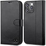 OCASE iPhone 14 Pro Hülle Handyhülle [Premium PU Leder] [Kartenfach] [Magnetverschluss] RFID Schutzhülle Klapphülle Handytasche Lederhülle Tasche Etui Kompatibel für iPhone 14 Pro Schwarz