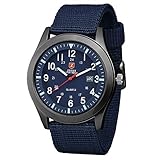 Zeiger Herrenuhr Abenteuer Analog Quarz Herren Uhr Blau Sportuhr Datum Armbanduhr W284