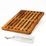 DAS OLIVENHOLZBRETT® Brotschneidebrett mit Auffangbehälter 41cm x30cm