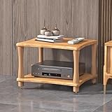 JYBNBBE 4-stufiger Retro-Medienständer, Audio-Rack aus Holz, Medienaufbewahrungsschrank, offener Videomedienständer, stoßdämpfende Struktur, Säule in Bambusform, Aufbewahrun,Wood Color-2-tier