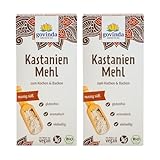 Govinda Bio Kastanienmehl (2x350g) | glutenfrei & vegan | 100% Edelkastanie | fein süß & nussig | ideal zum Backen von Brot, Kuchen & Gebäck | ohne Zusatzstoffe