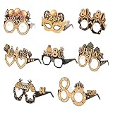 Milisten Geburtstagsfeier Partybrillen 8 Stück zum 80 Geburtstag als Neuartige Sonnenbrillen und Fotokabinen Requisiten für Männer und Frauen