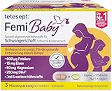 tetesept Femi Baby – 16 Nährstoffe für Kinderwunsch, Schwangerschaft & Stillzeit – mit Folsäure, Eisen, Jod + DHA – 1 x 3 Monatspackung à 90 Tabletten + 90 Kapseln NEU