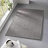 Taracarpet Teppich Kurzflor weicher Designer Uni Bodenbelag Madrid fürs Wohnzimmer, Kinderzimmer, Schlafzimmer und die Küche geeignet Anthrazit Dunkelgrau 080x150 cm