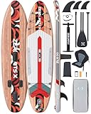 ZLX 320 cm Aufblasbares Stand Up Paddle Board - Premium SUP Board für alle Skill Levels,Stabiles Design,Rutschfestes Deck,Verstellbare Paddel Paddling, Leash & Tragetasche inklusive ﻿ ﻿