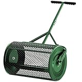 61 cm Kompoststreuer mit verbessertem T-förmigem Griff zum Pflanzen und Säen, langlebiger, leichter Metallgitterstreuer für Rasen- und Gartenpflege, ideal für Torfmoos- und Dungstreuer