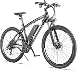 ANCHEER E Bike, 27,5' Trekkingrad E-Bike Herren Damen mit Abnehmbarer 36V 10.4Ah Akku, 250W Motor, 100km Reichweite, Elektrofahrrad mit 21-Gang-Getriebe, Pedelec E-Mountainbike für Erwachsene