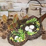 Rundes Rattan-Vogelnest für Ostern, handgefertigt, Dekoration, Vogel-Ei, Garten, Rebe, Vogel Requisiten, X6f1, Hausnest, Fenstersimulation