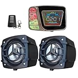 DHsdlpLU Motorrad Audio Stereo Lautsprecher Wasserdicht für Roller Fm Radio Bluetooth USB TF MP3 Musik Player Kit Telefonaufladung Zum Aufladen,Black