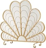 WaiDXn Feuerfester Lampenschirm, schöner Kaminschirm in Fächerform, ideal zur Dekoration des Wohnzimmers, mit zwei Stützbeinen.