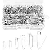 280 Stück Sicherheitsnadeln, Sicherheit Pins, Silber Haltbar Sicherheitsnadeln, 6 Größen 19mm - 45mm Rostbeständig Sicherheitsnadelns für Kleidung Kunsthandwerk Nähen (Silber)