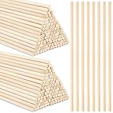 Bokon 300 Stück Holzdübelstangen 1/4 x 12 Zoll Holzdübel Holzstäbe zum Basteln unlackiertes Hartholz Bastelstäbe Holzdübel für DIY-Projekte Modellbau Spiel Kinder Handwerk handgefertigte Geschenke