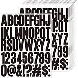 10 Blatt Buchstaben Aufkleber, 490 Stück Buchstaben Zahlen Aufkleber 5cm Klebebuchstaben Groß Selbstklebend Wasserfeste Vinyl Sticker für Scrapbooking,Grußkarten,Briefkasten,DIY Dekoration (Schwarz)