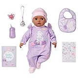 Baby Annabell Active Leah 706640-43cm Doll with Soft Cuddly Body and Realistic Features & Sounds - Includes Clothing & Accessories - Require 3 AAA Batteries (Not Included) - for Kids from 3+ Years