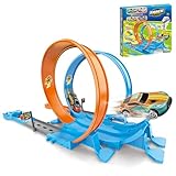 Spielzeug Auto Rennstrecke, Baufahrzeug Spielset mit Rennbahn, Wandfahr-Kit mit 360° Drehung für Kleinkinder drinnen und draußen Geschenk