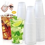 MOYKSRR 50 x Partybecher Set, Mehrwegbecher, Plastikbecher 500ml - 16oz, Mattierte Plastikbecher, Plastikbecher Trinkbecher für Getränkepartys, Geburtstag, Hochzeit - Elegant, Stabil & Mehrweg