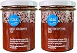 Rizes Greek Delicatessen Süße Rote Paprika Paste 200 g – Handgemacht aus Florina Paprika, Geräuchert & Aromatisch – Mit Nativem Olivenöl Extra – 100% Natürlich, Vegan & Ohne Zusätze (Packung mit 2)