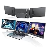 Portable Monitor für Laptop, 14’’ FHD 1080P Laptop Monitor Erweiterung, Triple Monitor Screen Extender, Plug und Play Display für Mac, Wins, Android, Dex PC mit 13'-17' Bildschirme (14 Zoll Dreifach)