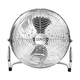 OZAVO Standventilator, Windmaschine ⌀50 cm mit 3 Laufgeschwindigkeiten, Bodenventilator Power, Tischventilator Metall, Luftkühler, verstellbare Neigungswinkel, 100 W