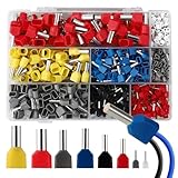 750 Stück 0,5-10 mm² Zwilling Aderendhülsen Set,Twin Aderendhülsen Set mit Sortimentsbox, Isolierte Doppelt Adernhülsen Kabelendhülsen für sichere Drahtverbindungen