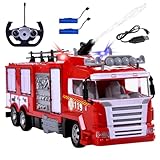 Diawell RC Ferngesteuertes Auto Feuerwehr mit Licht Wasserspritz Funktion Sirene Akku+Ladegeräte Neuheit Super Geschenk