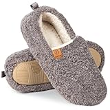 EverFoams Damen Winter Warme Hausschuhe Kunstwolle Memory Foam Geschlossen Pantoffeln, grau, 38/39 EU