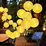 bitjam Solar Lichterkette Lampion Aussen 12M, 25LED Lampions Lichterkette Außen Wetterfest 8 Modi Laterne Solarlichterkette Outdoor IP65 Wasserdicht für Garten Balkon Terrasse Hof Party, Warmweiß