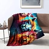 Flanell-Fleecedecke, farbenfrohes psychedelisches Alpaka, weiche, flauschige Samt-Überwurfdecke für Bett, Couch, Sofa, trendige Bettwäsche, dekorative Decke für das Wohnzimmer. Größe: 150 x 200 cm.