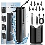 Wush Ohrenschmalz Entferner, VITCOCO Elektrischer Ohrenreiniger inkl. 10 Düsen, ohrreiniger für erwachsene Mit 4 Druckmodi, IPX7 Wasserdicht ohrenspülung, ohrendusche für Erwachsene Kinde, Schwarz