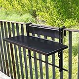 DQSPDBD Balkon-Bartisch, 80 cm, zusammenklappbar, wetterfest, wandmontiert, für den Außenbereich, Garten-Beistelltische, Arbeitsplattenverlängerung für Geländer, kompaktes Hängetisch-Zubehör