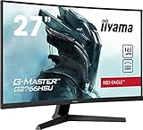 iiyama G-Master Red Eagle G2766HSU-B1 Curved 68,5cm 27' VA LED Gaming Monitor Full-HD HDMI DP USB2.0 1ms 165Hz FreeSync-Premium schwarz