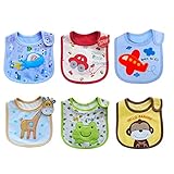 SLOSH Baby Lätzchen Babylätzchen Wasserdichte mit Klettverschluss für Neugeborene Niño Niñas Jungen Mädchen Unisex Set (Blau)
