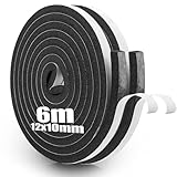 sturiz 2pcs Moosgummi Dichtungsband Dichtband Selbstklebend 12mmx10mmx3M Schaumstoff Klebeband Schaumstoffband Dämmband Selbstklebend Moosgummidichtung Dichtungsstreifen für Fenster Türdichtung