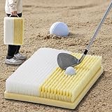 Japard Golf-Übungsmatte, Bunker mit Griff, Dual-Modus, Sandfang-Trainer mit flacher und tiefer Grubensimulation, 39,4 x 29,6 cm, tragbare Schlagmatte für drinnen und draußen