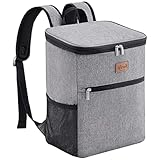 Lifewit 24L Kühl Rucksack Kühlrucksack Kühltasche Picknicktasche Groß Isoliert Cooler Bag Männer Frauen für Strand/Picknick/Camping/BBQ/Wandern, Grau