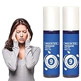 Kopfschmerz Roll-on, Lindernd bei Kopfschmerzen Roll-On, Kopfschmerzen-Roll-on, Roll-on Kühlend Massageroller Lindert Verspannungen und Schmerzen, Ätherisches Öl für die Aromapflege, 2x 5 ml